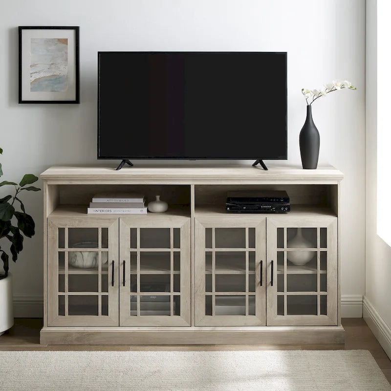 Meuble TV encadré en verre 4 portes de 58 pouces
