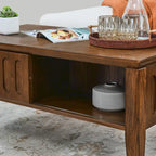 Table basse cannelée du milieu du siècle moderne