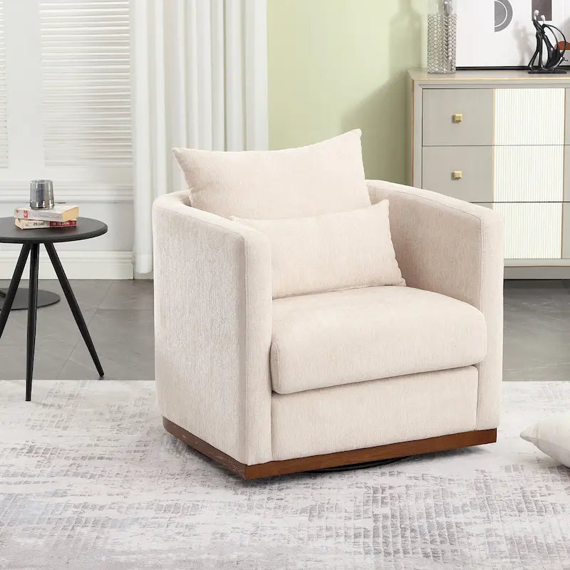 Fauteuil pivotant, Fauteuil rond confortable pour le salon, Fauteuil pivotant à 360 degrés