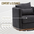 Fauteuil pivotant, Fauteuil rond confortable pour le salon, Fauteuil pivotant à 360 degrés