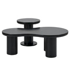 Table basse nuage avec petite table d'appoint ronde