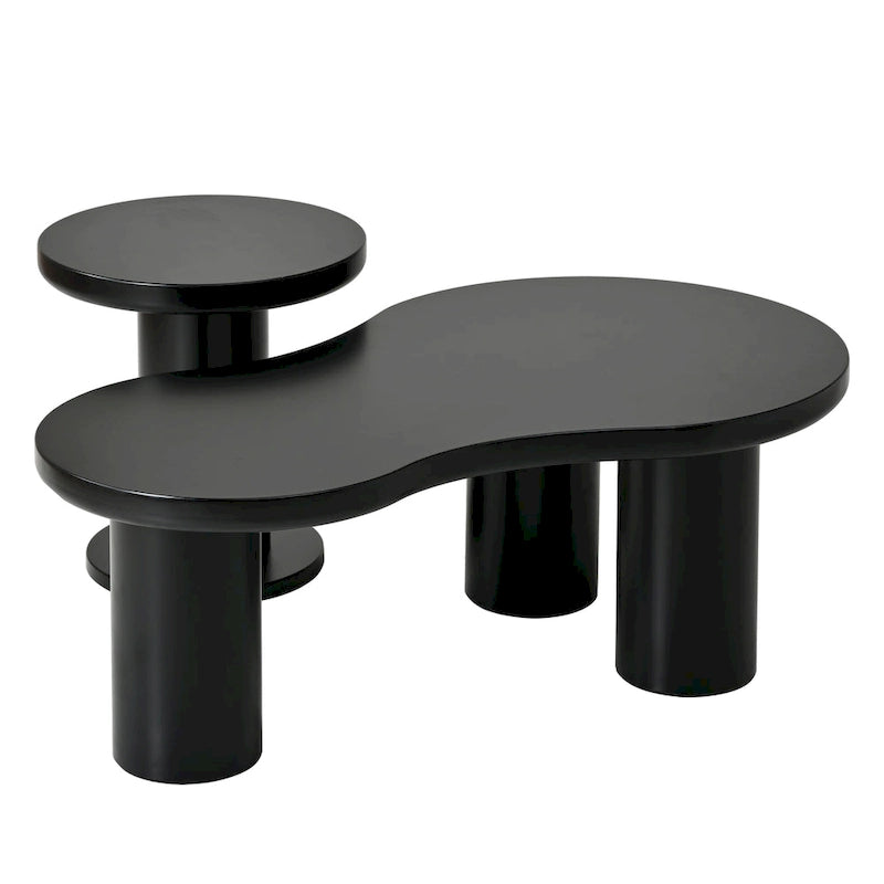 Table basse nuage avec petite table d'appoint ronde