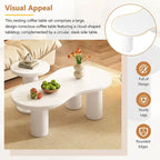 Table basse nuage avec petite table d'appoint ronde