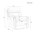 Fauteuil inclinable électrique zéro gravité en cuir véritable avec appui-tête électrique, ports USB et USB-C