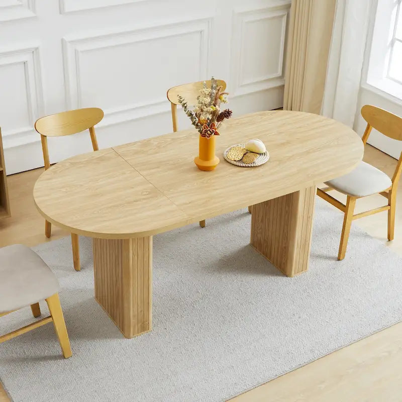 Table à manger ovale en bois de 1,80 m pour 4 à 6 personnes