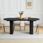 Table à manger ovale en bois de 1,80 m pour 4 à 6 personnes