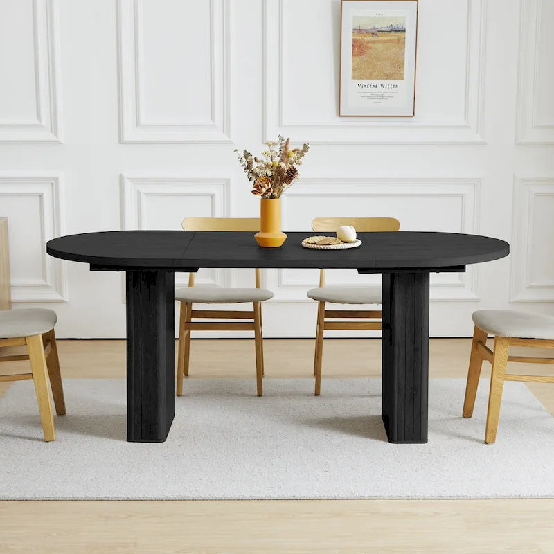 Table à manger ovale en bois de 1,80 m pour 4 à 6 personnes