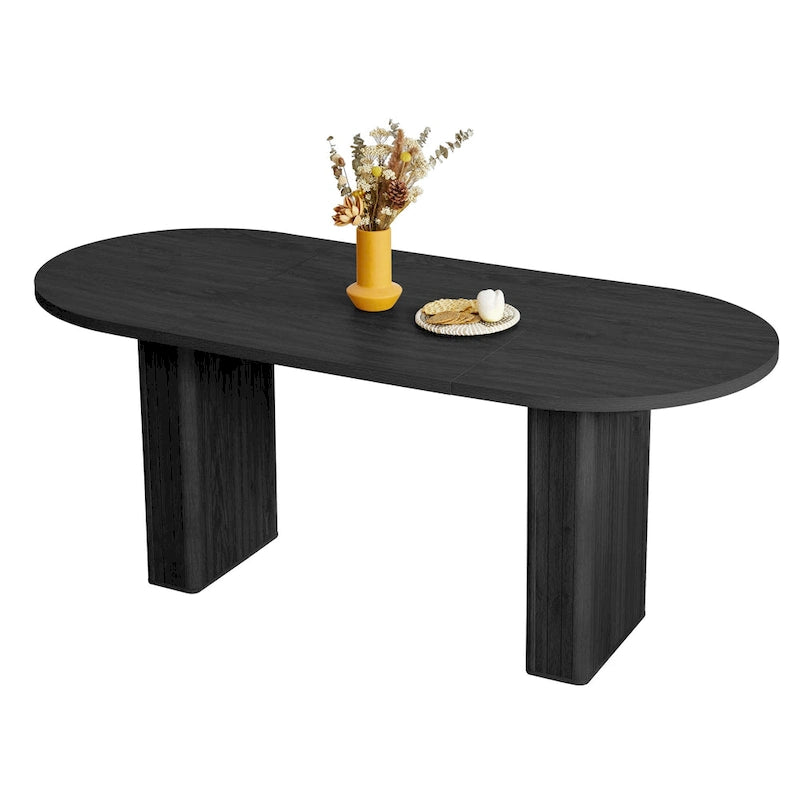 Table à manger ovale en bois de 1,80 m pour 4 à 6 personnes