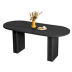 Table à manger ovale en bois de 1,80 m pour 4 à 6 personnes