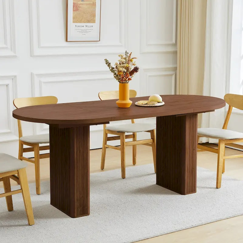 Table à manger ovale en bois de 1,80 m pour 4 à 6 personnes