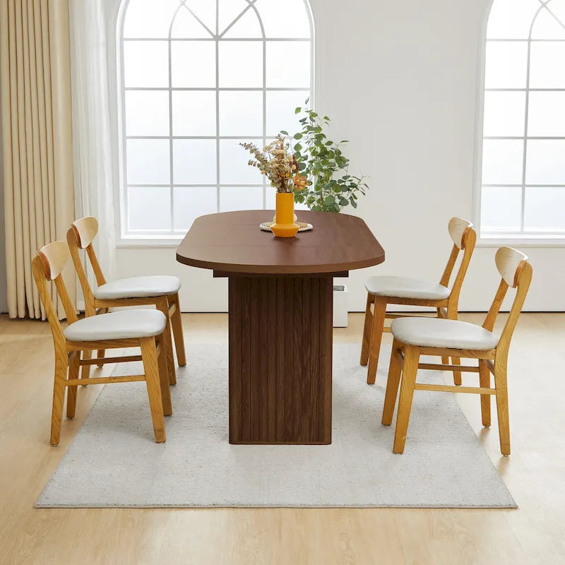 Table à manger ovale en bois de 1,80 m pour 4 à 6 personnes