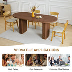 Table à manger ovale en bois de 1,80 m pour 4 à 6 personnes