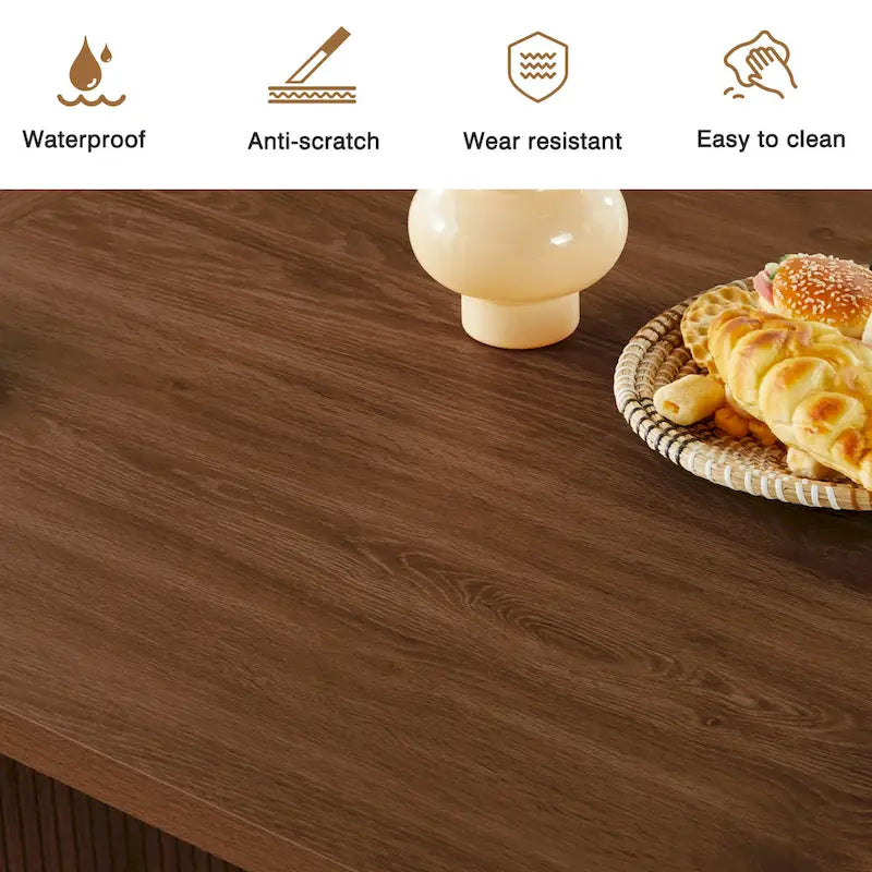 Table à manger ovale en bois de 1,80 m pour 4 à 6 personnes