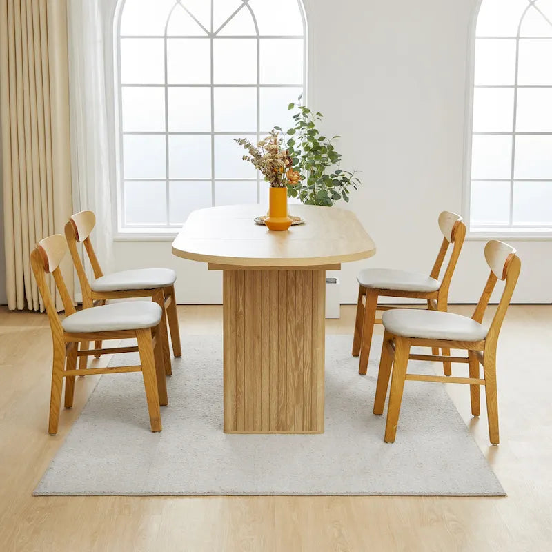 Table à manger ovale en bois de 1,80 m pour 4 à 6 personnes
