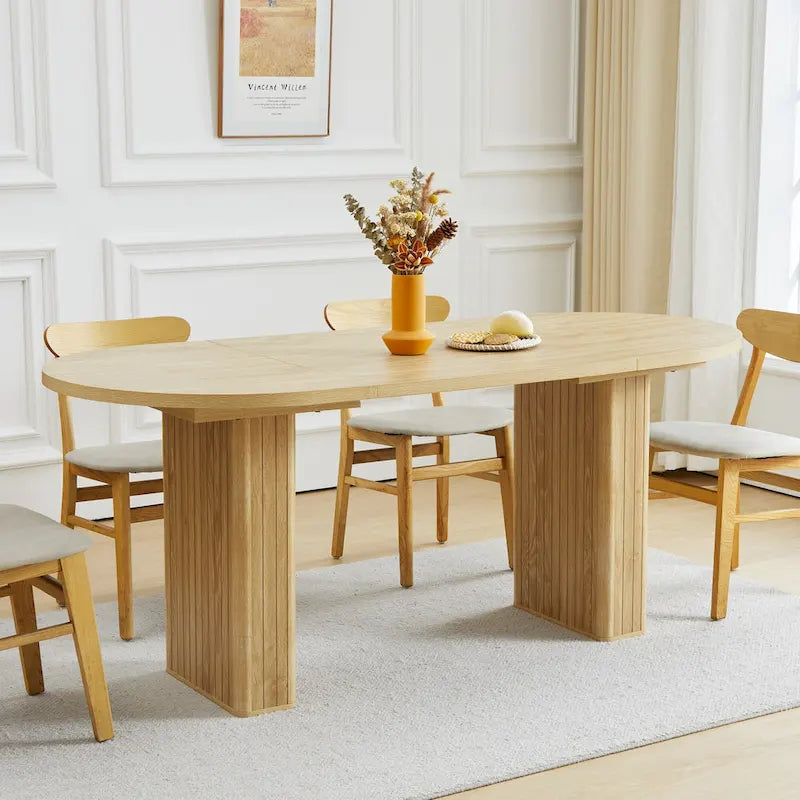 Table à manger ovale en bois de 1,80 m pour 4 à 6 personnes