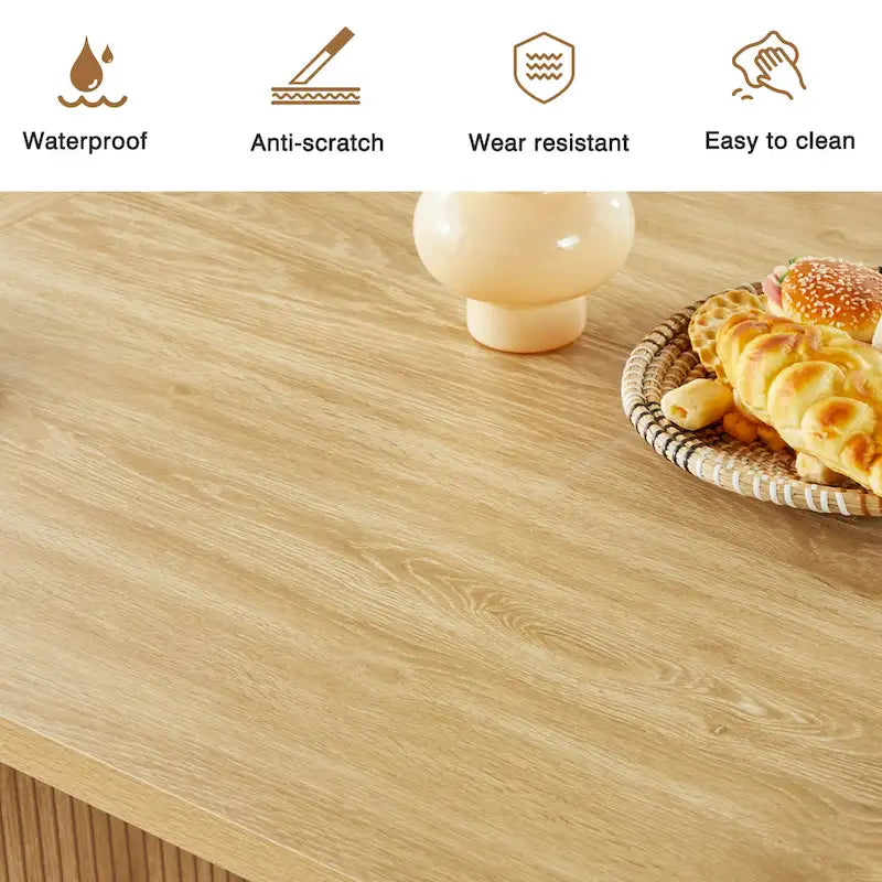 Table à manger ovale en bois de 1,80 m pour 4 à 6 personnes