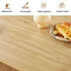 Table à manger ovale en bois de 1,80 m pour 4 à 6 personnes
