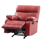 Fauteuil inclinable rembourré en similicuir avec accoudoirs rembourrés - 39 - Rouge
