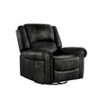 Fauteuil inclinable pivotant en microfibre lustrée avec clous de tapissier et fonction de glissement