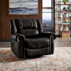 Fauteuil inclinable pivotant en microfibre lustrée avec clous de tapissier et fonction de glissement