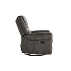 Fauteuil inclinable pivotant en microfibre lustrée avec clous de tapissier et fonction de glissement