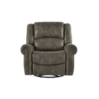 Fauteuil inclinable pivotant en microfibre lustrée avec clous de tapissier et fonction de glissement