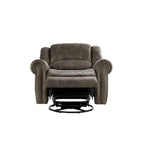 Fauteuil inclinable pivotant en microfibre lustrée avec clous de tapissier et fonction de glissement
