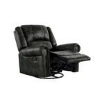 Fauteuil inclinable pivotant en microfibre lustrée avec clous de tapissier et fonction de glissement