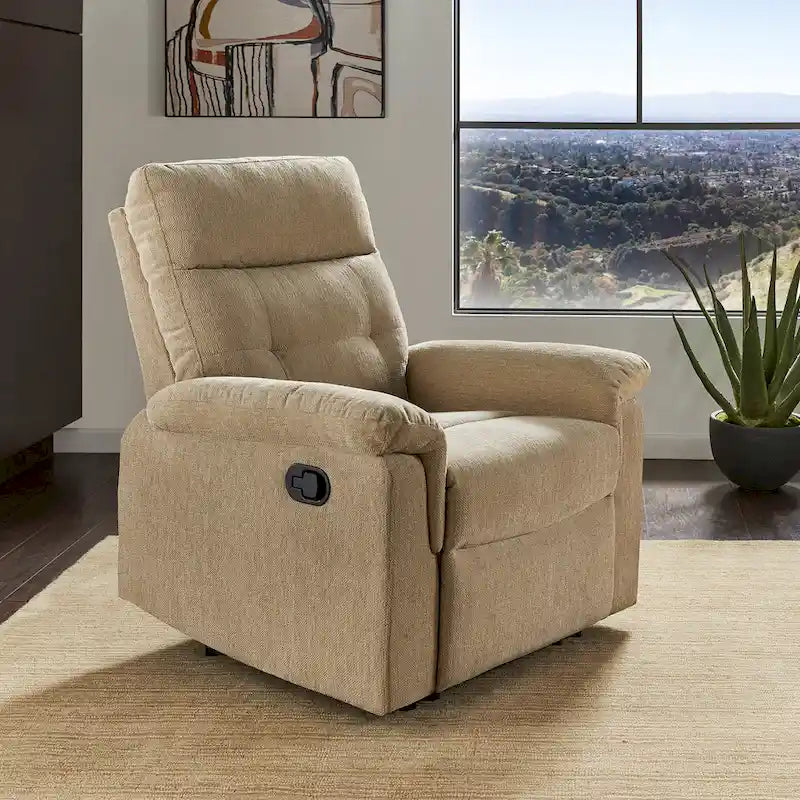 Fauteuil inclinable manuel en tissu chenille