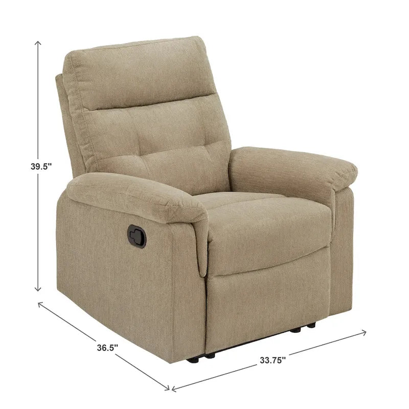 Fauteuil inclinable manuel en tissu chenille