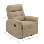 Fauteuil inclinable manuel en tissu chenille