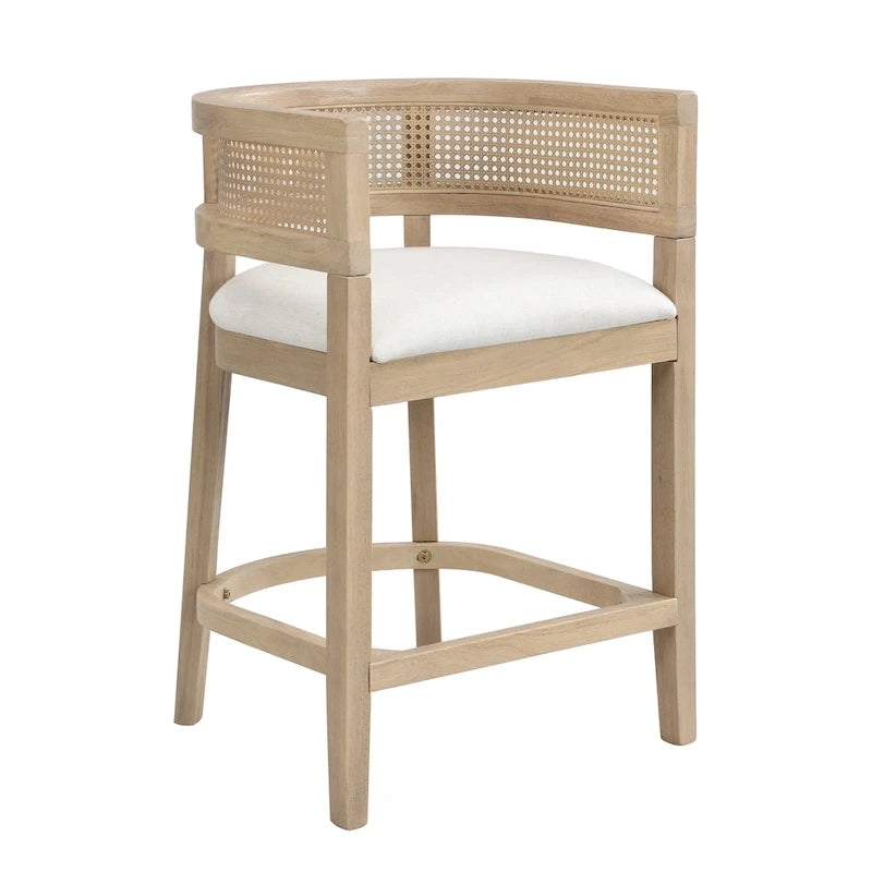 Tabouret de comptoir en bois avec accoudoirs, ensemble de 2
