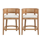 Tabouret de comptoir en bois avec accoudoirs, ensemble de 2