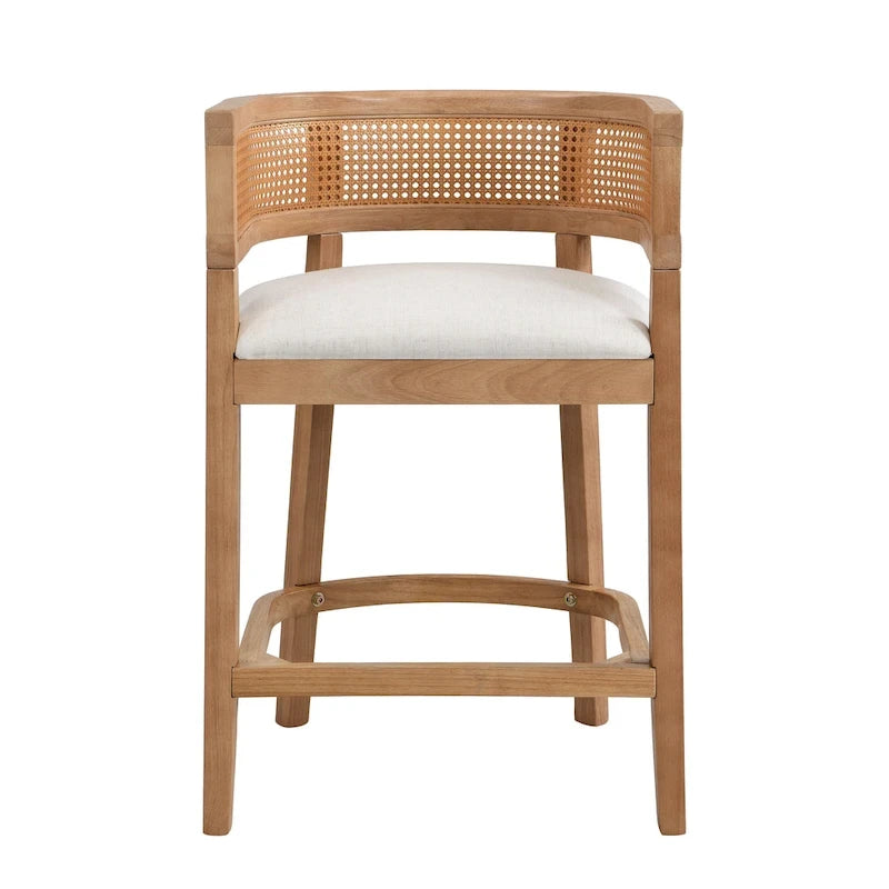 Tabouret de comptoir en bois avec accoudoirs, ensemble de 2