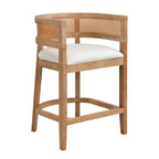 Tabouret de comptoir en bois avec accoudoirs, ensemble de 2