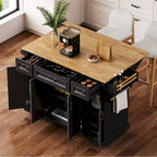 53 Îlot de cuisine avec abattant, îlot de cuisine à roulettes avec rangement, table de cuisine roulante, chariot de cuisine mobile