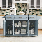 53 Îlot de cuisine avec abattant, îlot de cuisine à roulettes avec rangement, table de cuisine roulante, chariot de cuisine mobile