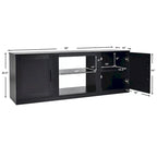 Meuble TV 58 console avec 2 placards pour TV 65" noir - 58 pouces
