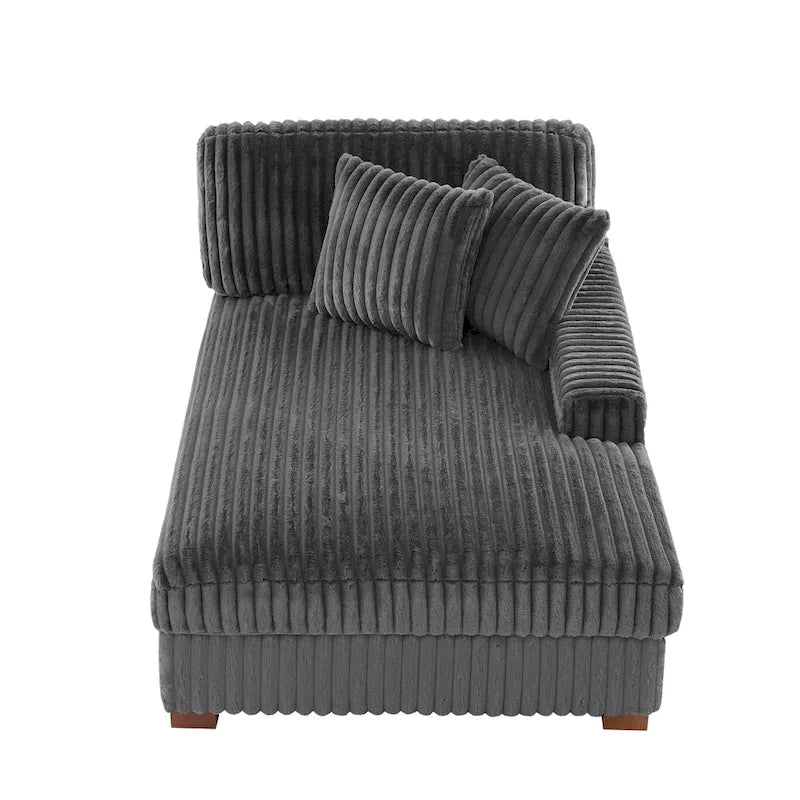 Chaise longue d'intérieur moderne en flanelle de coton avec oreillers