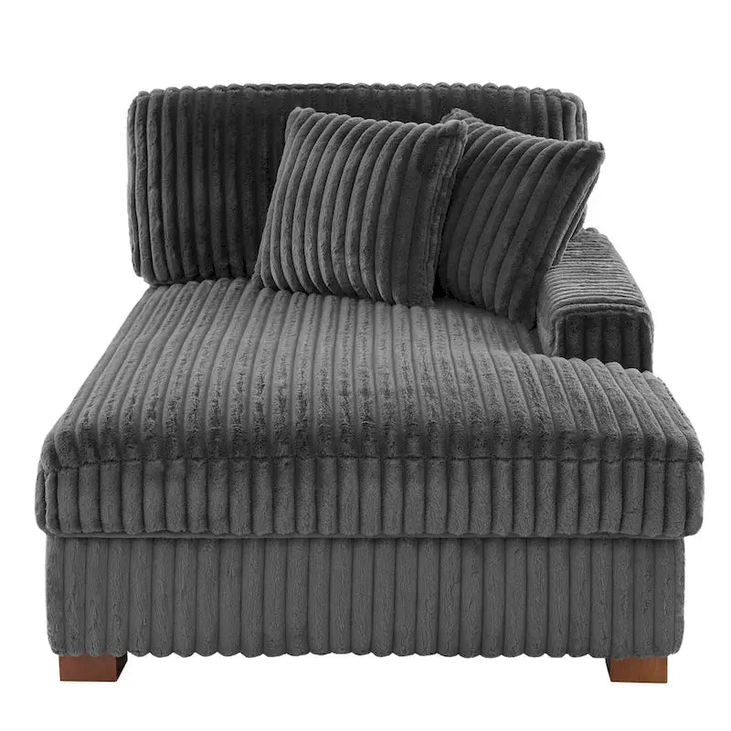 Chaise longue d'intérieur moderne en flanelle de coton avec oreillers