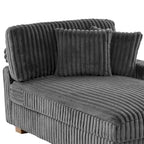 Chaise longue d'intérieur moderne en flanelle de coton avec oreillers