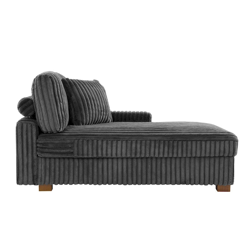 Chaise longue d'intérieur moderne en flanelle de coton avec oreillers