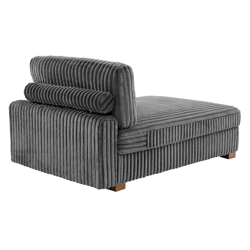 Chaise longue d'intérieur moderne en flanelle de coton avec oreillers