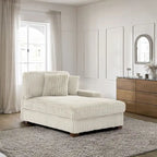Chaise longue d'intérieur moderne en flanelle de coton avec oreillers