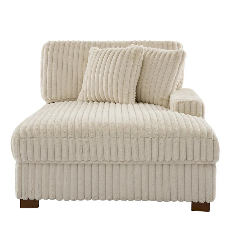 Chaise longue d'intérieur moderne en flanelle de coton avec oreillers