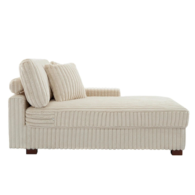 Chaise longue d'intérieur moderne en flanelle de coton avec oreillers
