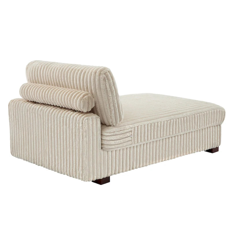 Chaise longue d'intérieur moderne en flanelle de coton avec oreillers