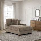 Chaise longue d'intérieur moderne en flanelle de coton avec oreillers