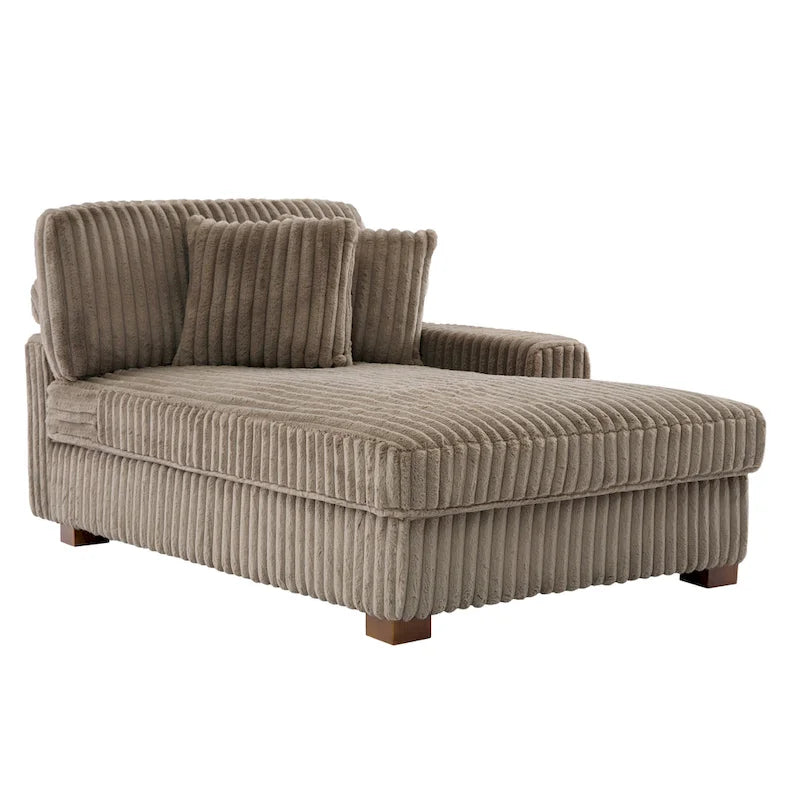 Chaise longue d'intérieur moderne en flanelle de coton avec oreillers