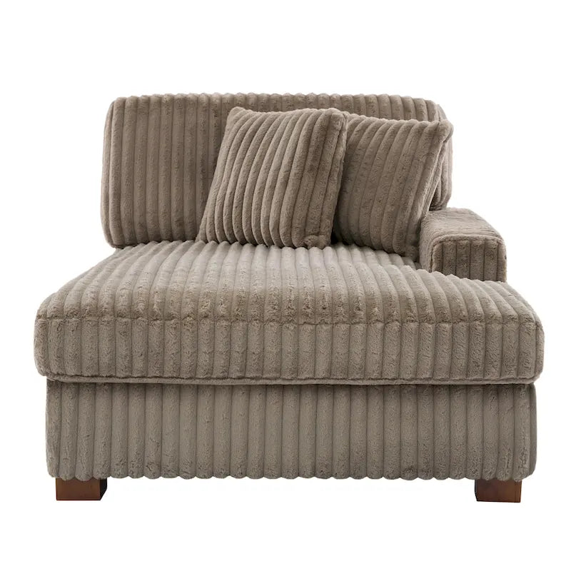 Chaise longue d'intérieur moderne en flanelle de coton avec oreillers
